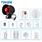 Комплект домашней сигнализации TOWODE, обновленная автономная сирена, с PIR датчиком движения, для самостоятельной сборки