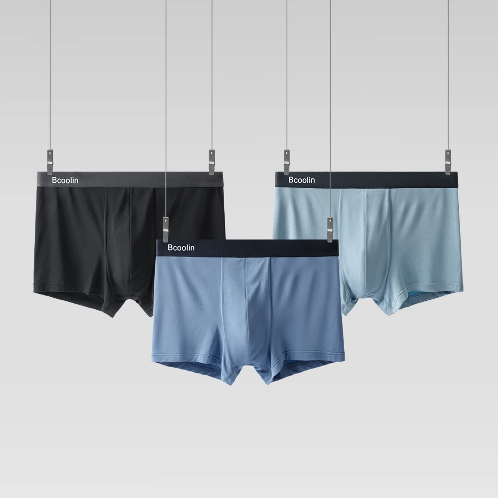 

Bcoolin Мужское нижнее белье из модала и хлопка, мужские боксеры, летнее тонкое дышащее нижнее белье с принтом, мужское популярное стильное мол...