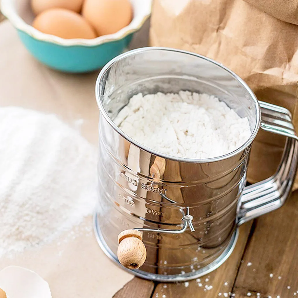 Сито для муки сито сахарной пудры 3 чашки из нержавеющей стали | Дом и сад