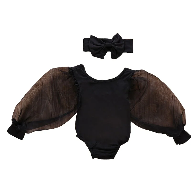 Одежда для новорожденных девочек Осеннее модное прозрачное однотонное боди с