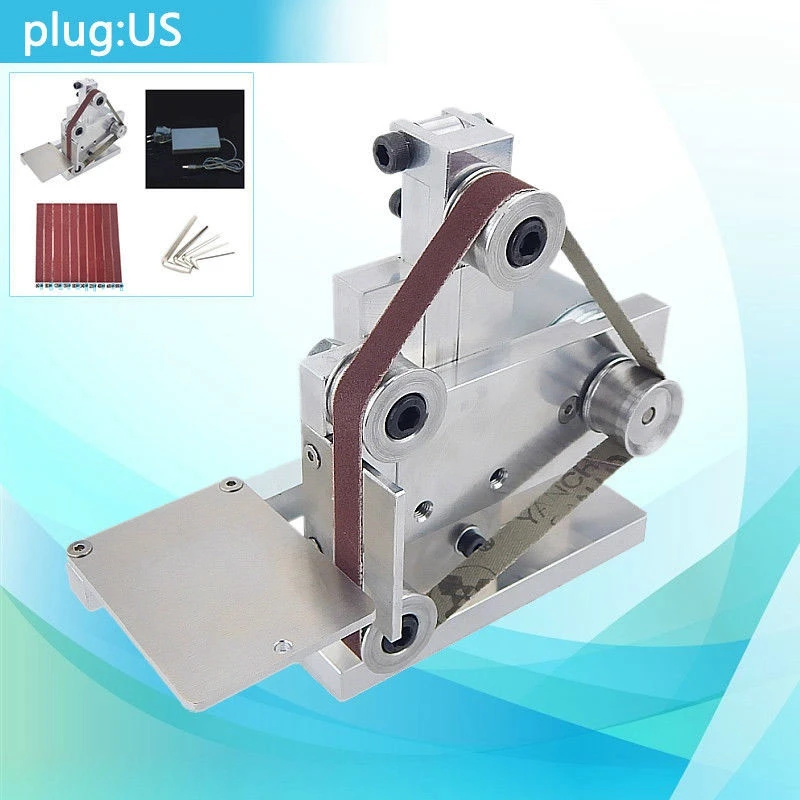 Us Plug Diy шлифовальный ленточный мини станок настольный шлифовальная