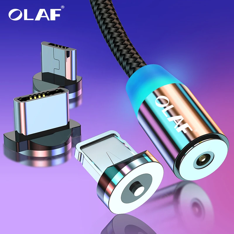 Магнитный кабель Olaf для быстрой зарядки Micro USB Type C магнитное зарядное устройство