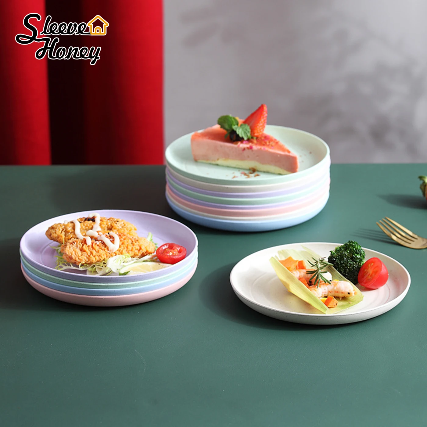 

6pc Set Wheat Straw Bowls Household Rice Salad Bowls Unbreakable Children Bowl Set Home Kitchen Soup Dinnerware Eco-Friendly