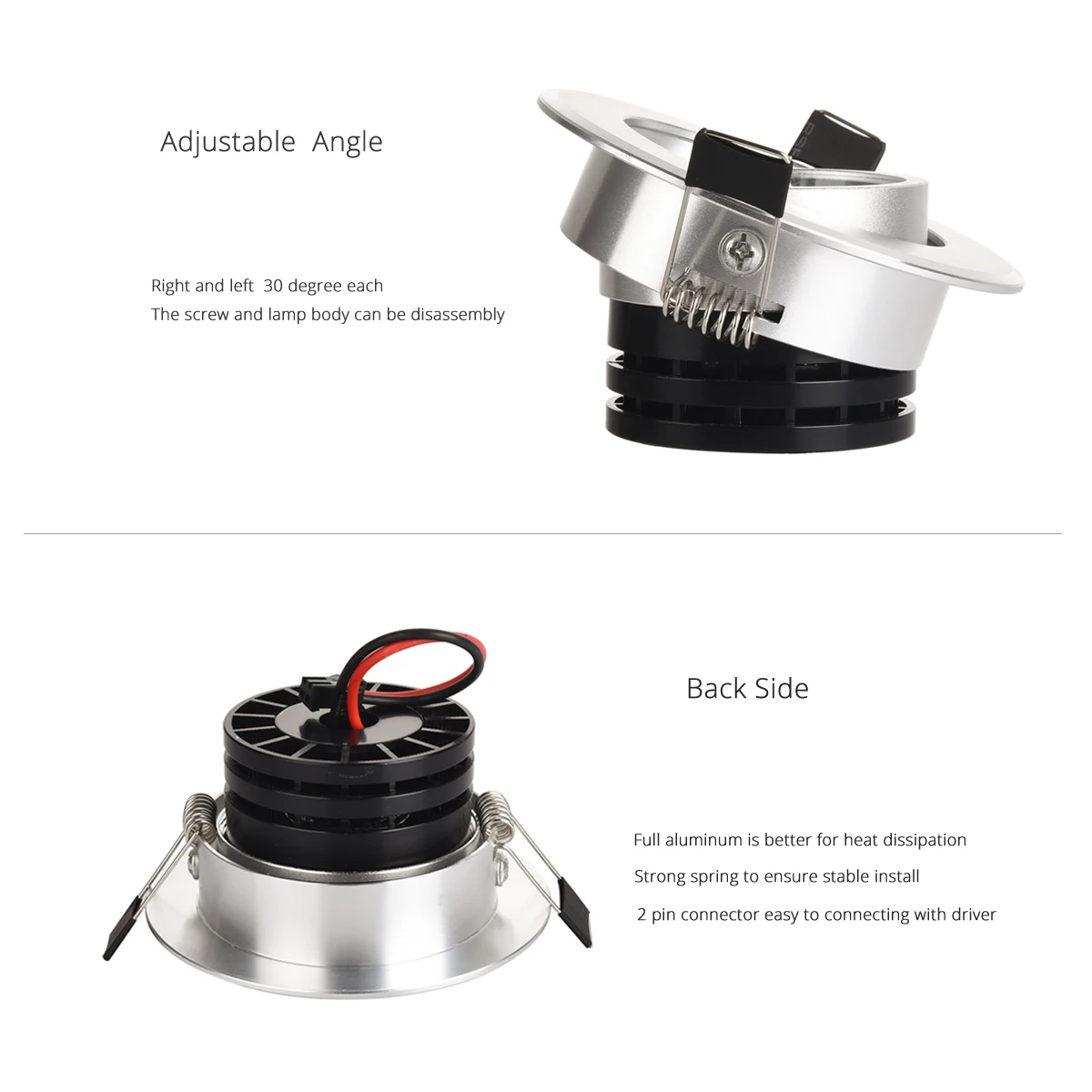 Foco de plata led Mini, 3W, 5W, 7W, COB, lámpara empotrada regulable, lo mejor para techo, hogar, oficina, hotel, 110V, 220V