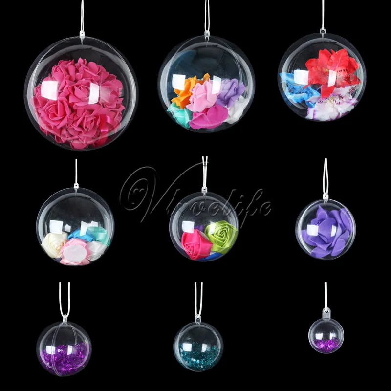 10 шт 60 мм рождественские украшения прозрачные пластиковые шары безделушки