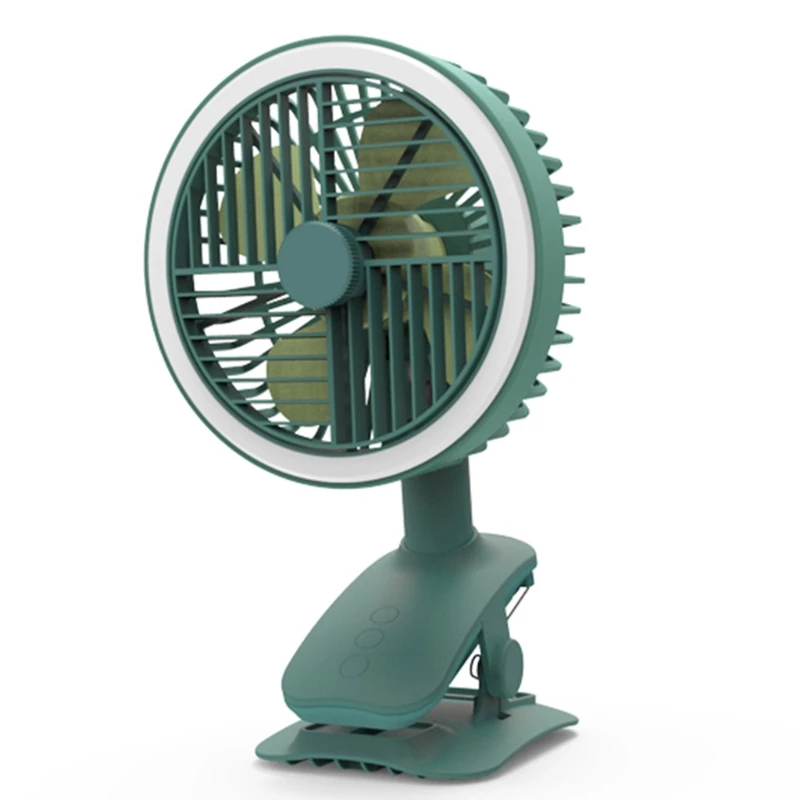 

2021 New Clip on Fan 3 Speed Small Fan with Strong Airflow Clip & Desk Fan USB Plug in w/ Sturdy Clamp LED lamp for Camping Home