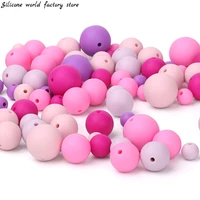 silicone world 9121519mm 10pcslot silicone beads baby teething beads necklace silicone beads safe food grade round beads