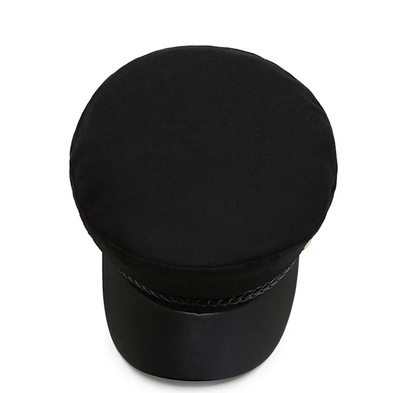 

Sun Casual Military Caps Woman Cotton Beret Flat Hats Captain Cap Trucker Vintage Black Sport Dad Bone Male Women's leather hat