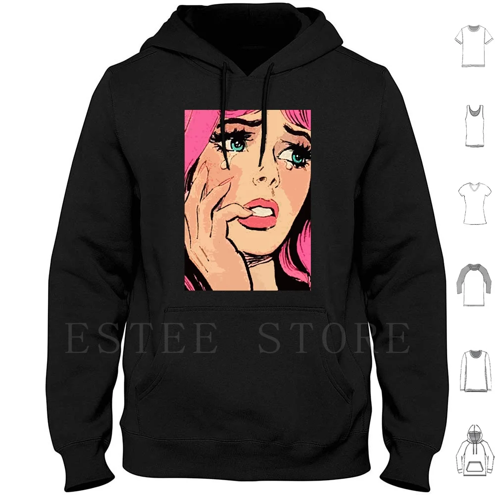 Художественные комиксы с капюшоном изображением девушки в стиле Поп-Арт