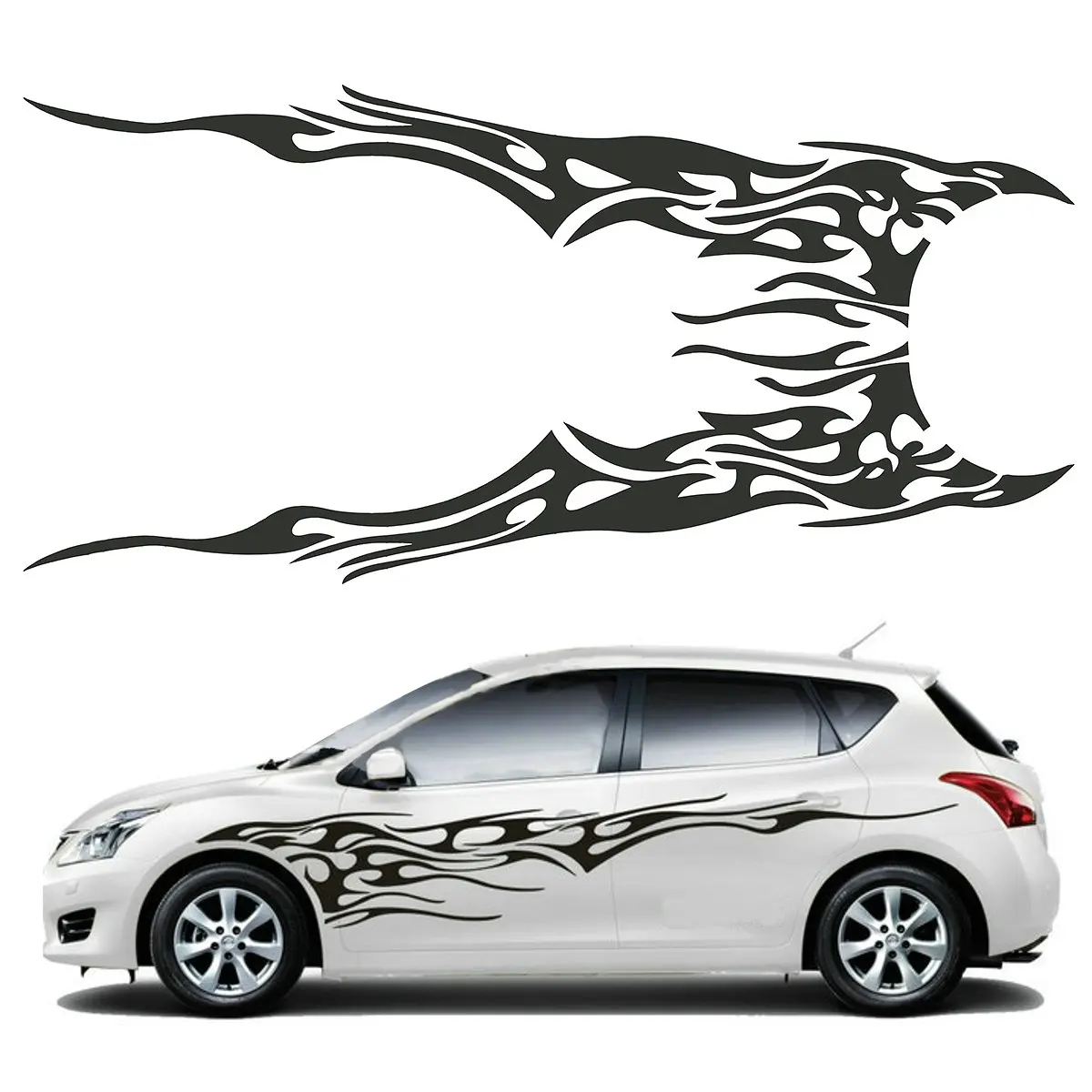 

DIY decoration on GM side body vinyl sticker flame big picture decal 210.5x48cm