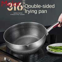 snow pans 316 stainless steel non stick pan frying cooking multi purpose auxiliary food pot household small wok cookware