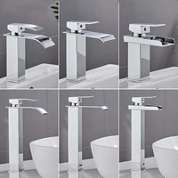 basin faucet cold and hot water stainless steel fashion waterfall wash basin faucet anti rust above counter art basin faucet