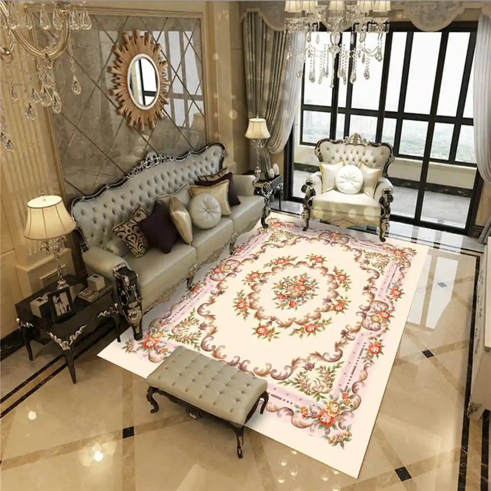 Коврик для ванной в марокканском стиле фланелевый нескользящий с цветочным