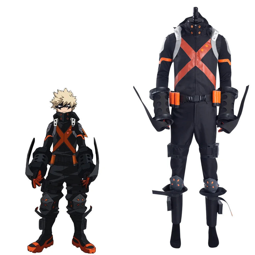 

Anime Boku no Hero Academia the Movie 3: World Heroes‘ Mission Katsuki Bakugou Cosplay Costume Halloween Carnival Suit