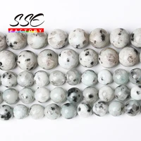 wholesale natural light blue spot jaspers stone beads 15 4 6 8 10 12 mm for jewelry making diy bracelet necklace accessories