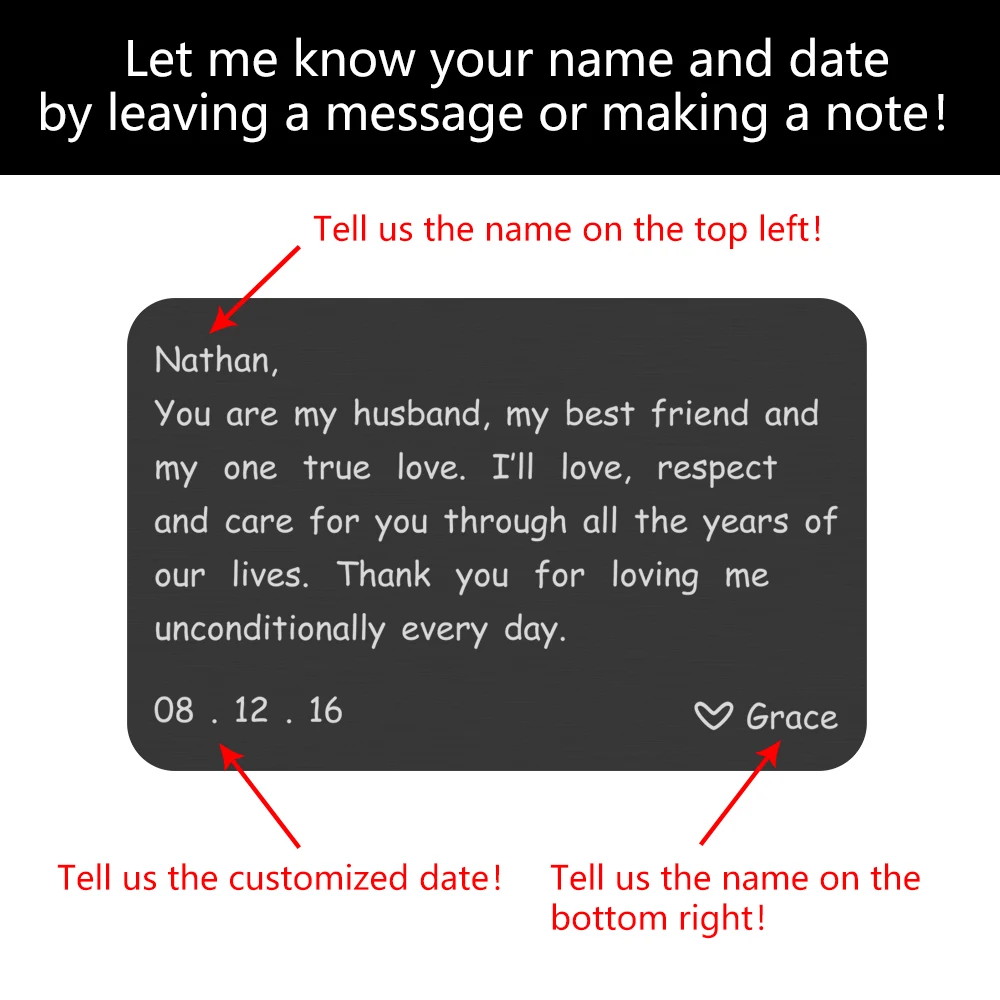 Персонализированный кошелек вставная карта для мужчин мужа жены подруги парня