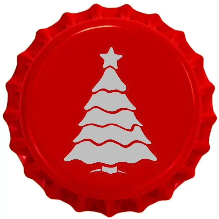 

Spiffy Custom Gifts Christmas Tree Homebrew Beer Bottle Caps Ready To Use Quantity of 55 Red