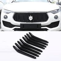 8pcs for maserati levante 2016 20 abs gloss black and carbon fiber front grill trim car styling car exterior accessories 2 style