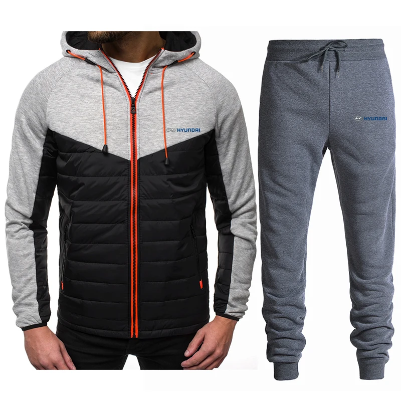 

2021 HYUNoRI car logo Printed sweater + sweatpant men's pullover sweatshirt hooded sweatpants sportswear men