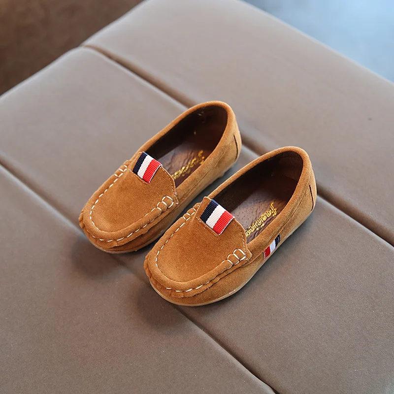 Unisex 2020 Suede girls footwear children Boys Shoes leather Toddler Baby Sneakers Slip On Brown/Green/Red/Yellow A11221 | Детская