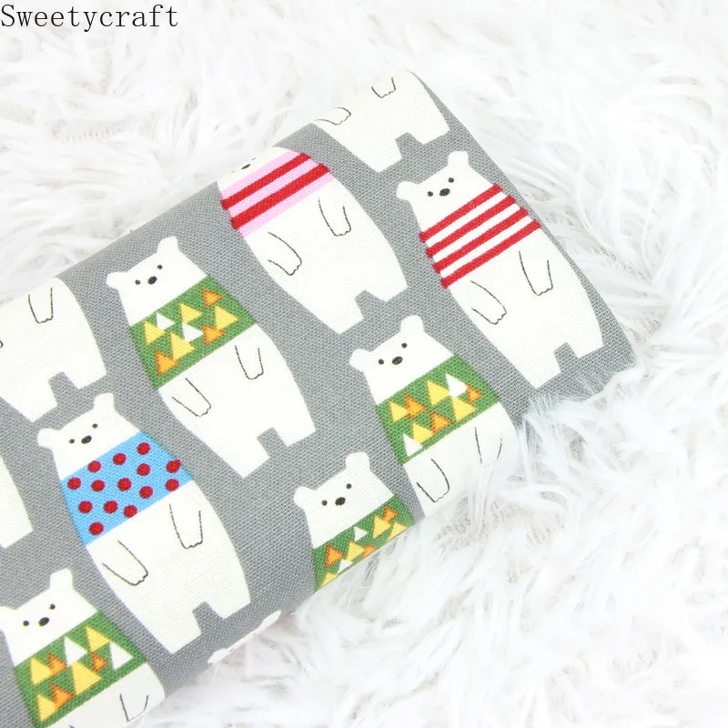 110x45cm Thick cotton fabric by Yard Cartoon Bear print tela algodon Handmade Sewing Patchwork Material Accessories Home Textile |