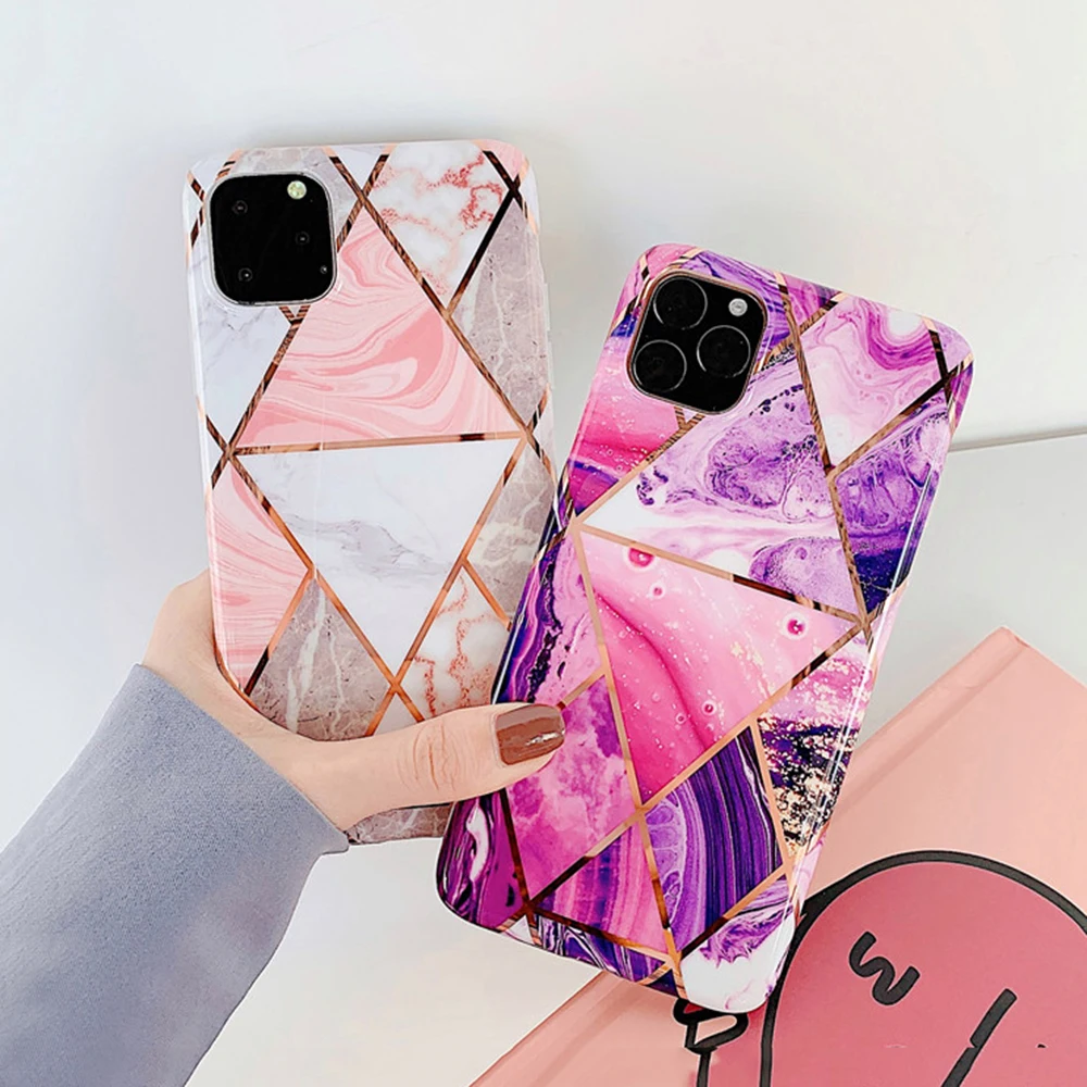 Чехлы для телефонов LOVECOM с геометрическим мраморным узором iPhone 11 Pro Max XR XS 6 6S 7 8 Plus X