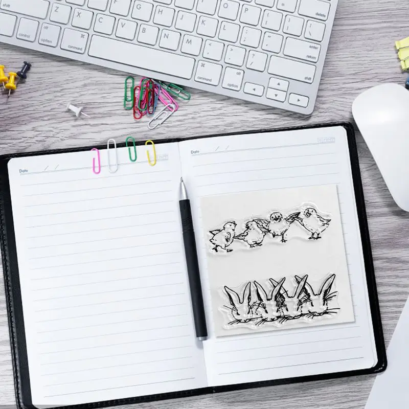 Пасхальный кролик цыпленок силиконовая прозрачная печать штамп сделай сам