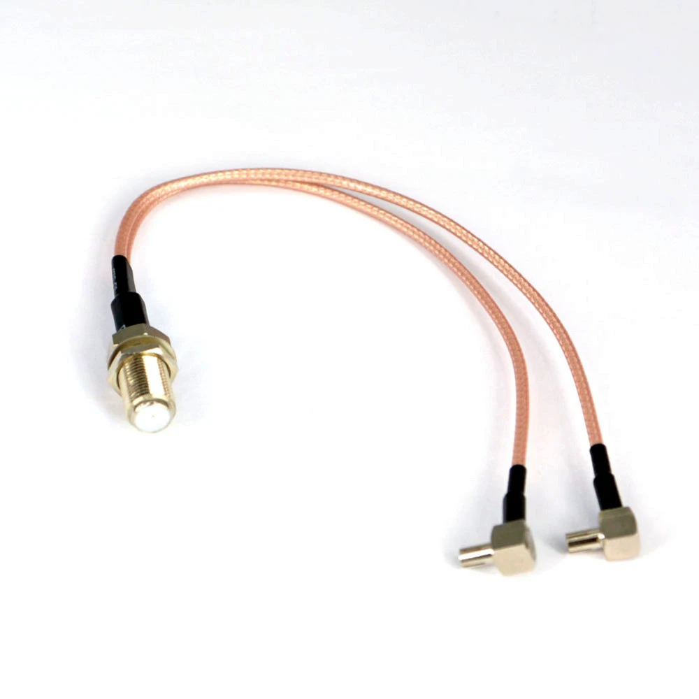Антенный кабель F Female до 2 X TS9/CRC9 штырьковый разъем сплиттер-Сумматор типа Y гибкий