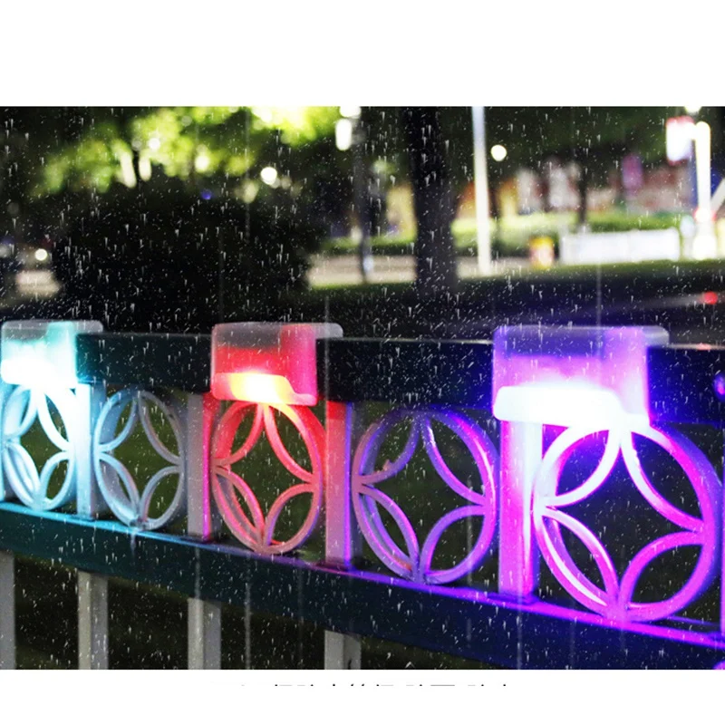 

4Pcs LED Solar Path Stair Lights Outdoor Garden Yard Fence Wall Lawn Landscape Lamp Staircase Night Light