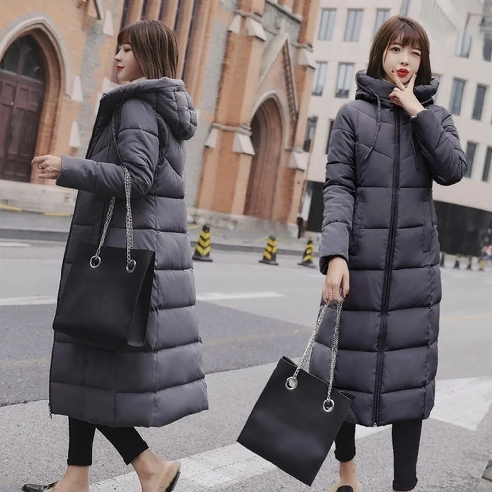 

ZOGAA Winter Women Thicken Coat Casual Hooded Long Sleeve Zipper Outwear High Quality Female Fashion Windproof Long Parkas