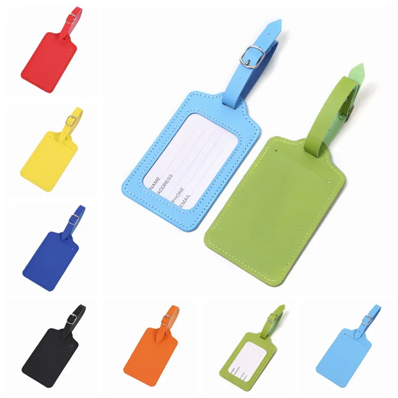 

Colorful PU Leather Luggage Tag Bag Pendant Handbag Travel Accessories Name ID Address Wedding VIP Invitation Label