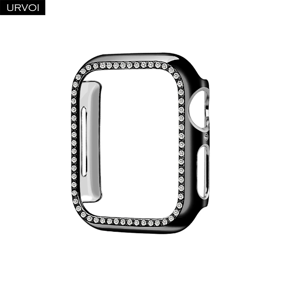 URVOI Стразы чехол для apple watch series 5 4 3 2 iwatch защита Бампера 40 мм 44 Жесткий Поликарбонат
