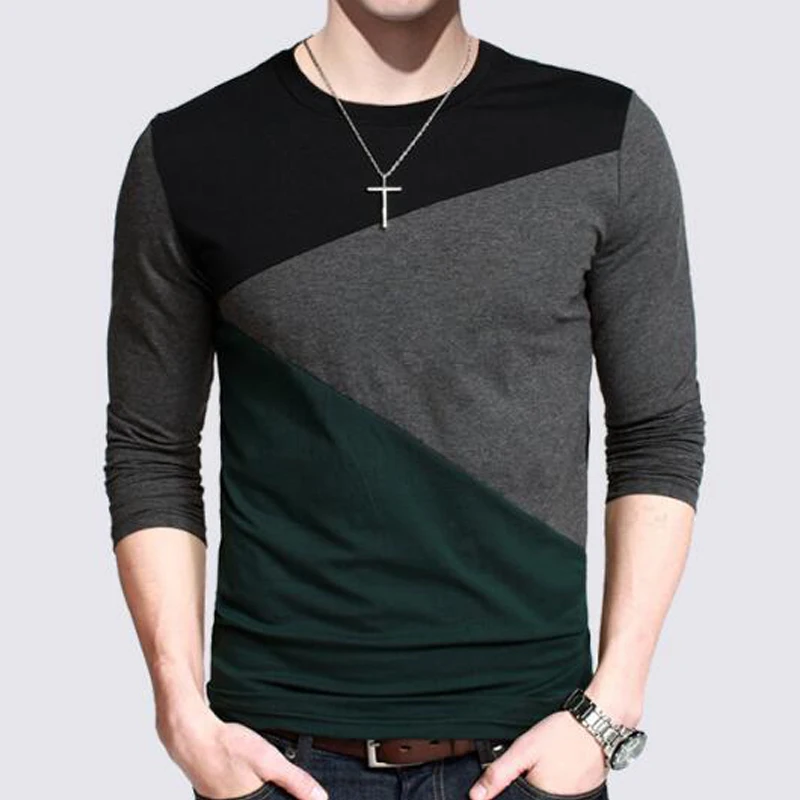 

Футболка мужская хлопковая, с круглым вырезом и длинным рукавом, эластичная, Размер M-5XL