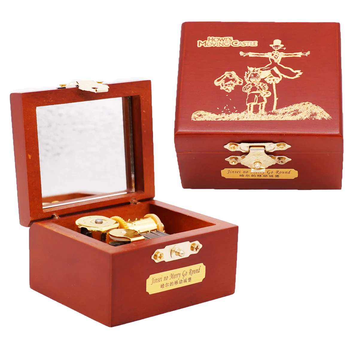 Музыкальная шкатулка с подвижным замком Howl музыкальная из резного дерева