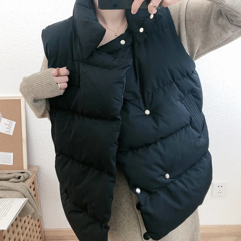 

2020 winter new women's Korean style loose down cotton waistcoat bread jacket sleeveless women's cotton jacket casual all-match