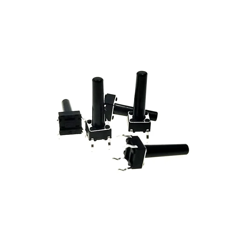

50/100 pcs/lot 4 PIN 12V 0.5A 6*6*17mm DIP Push Button Switch Tactile Tact Direct Plug-in Self-Reset Micro Interruptor