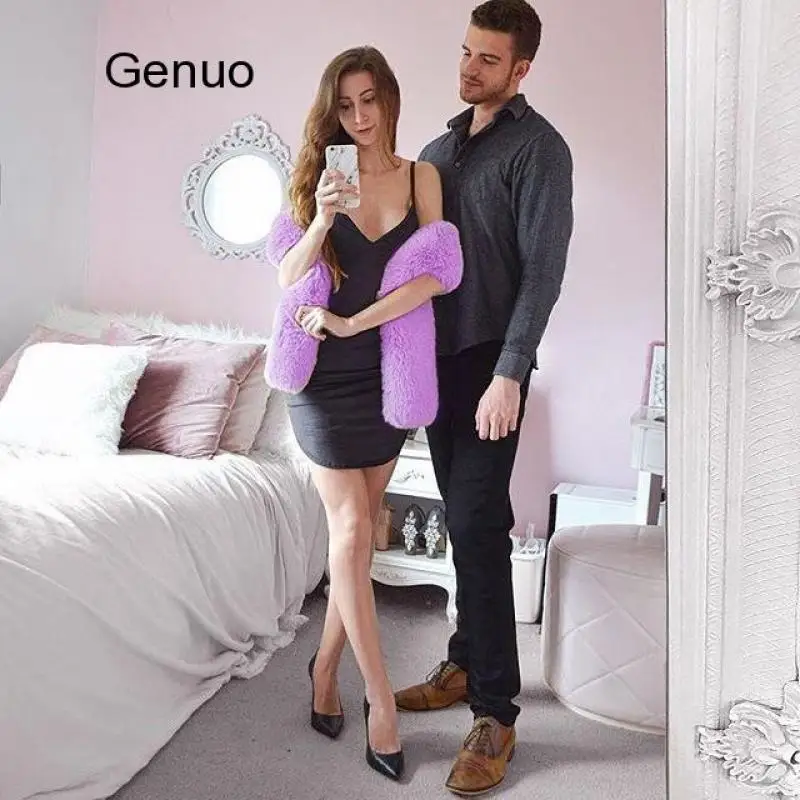 Женский искусственный Лисий меховой воротник мех шарф енота шапка и зимняя шаль |