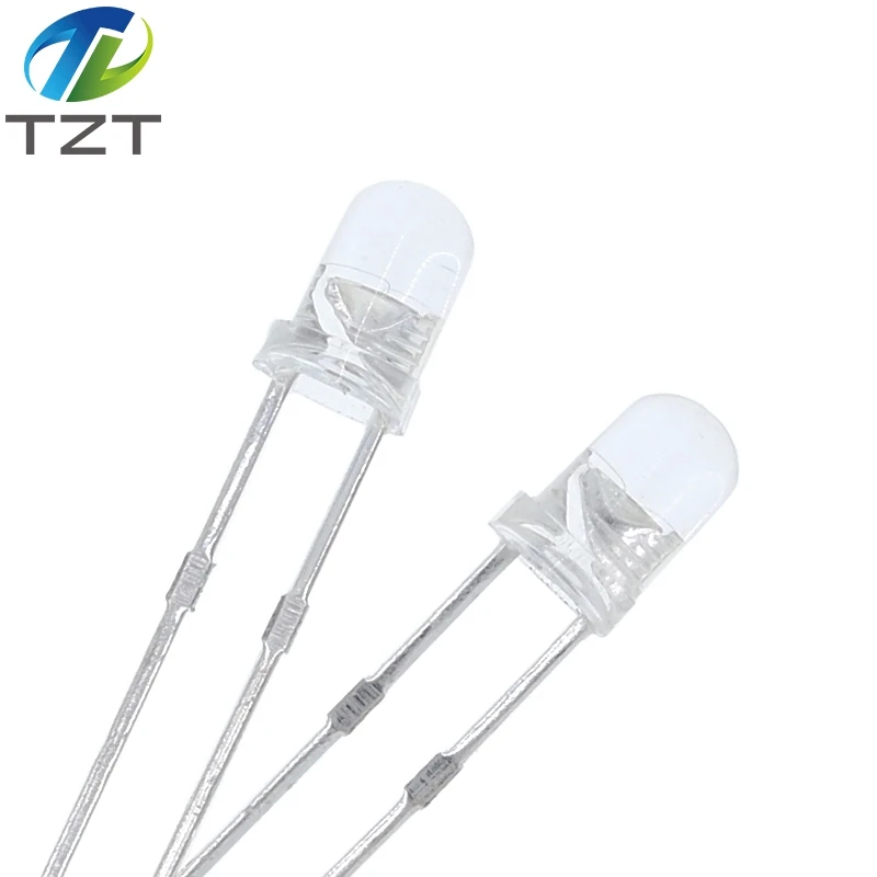 TZT F3 ультра яркий 3 мм круглый прозрачный зеленый/желтый/синий/белый/красный