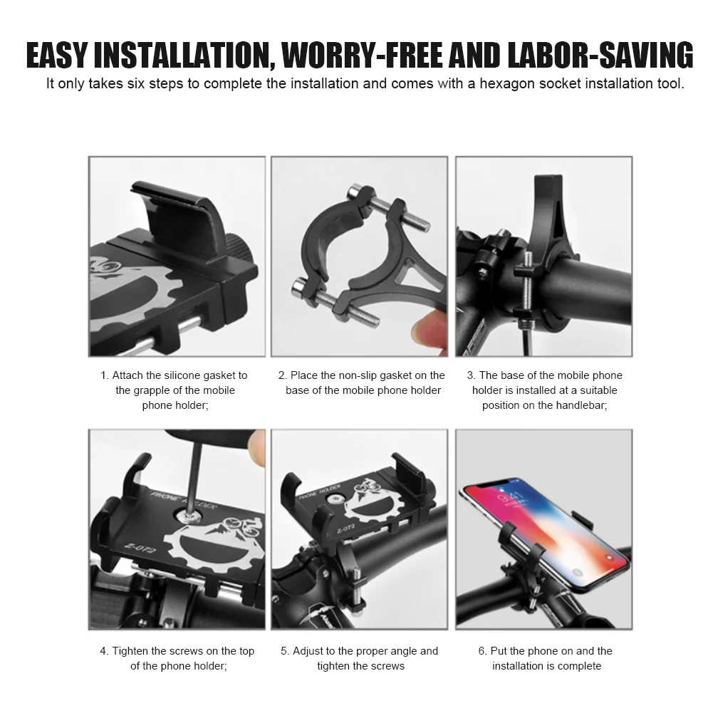 Новый держатель для телефона на велосипед алюминиевый сплав устойчивый к