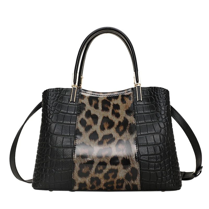 SUWERER 2021 New Genuine Leather women bag fashion Luxury Leopard print cowhide bag women famous brand handbags tote bag