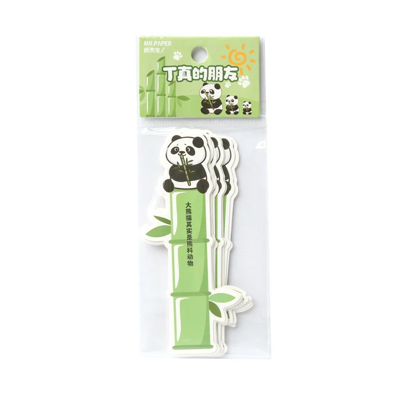

10pc Cartoon Animals Mr. Paper Bookmark Panda Deer Whale Dinosaur Pattern Book Clip Teacher Gifts Greeting Card Book Page Folder