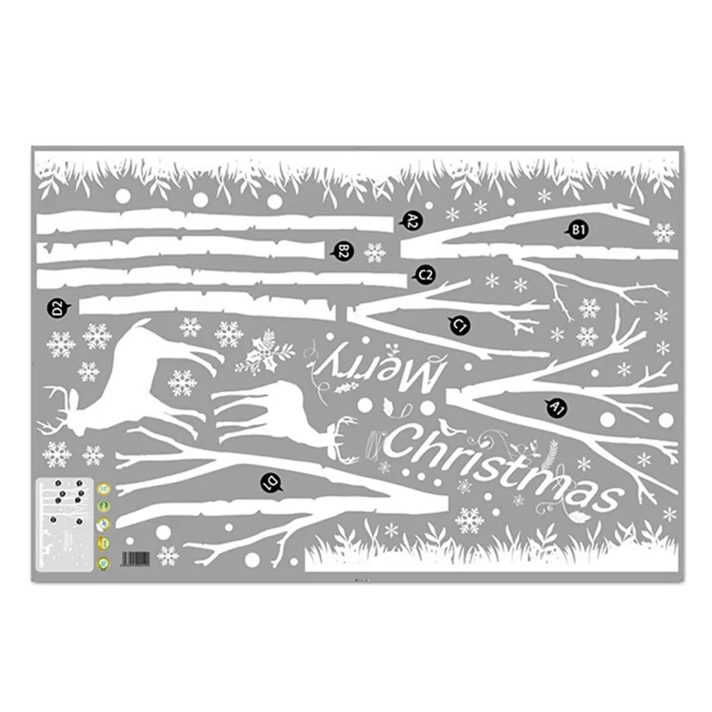 Рождественская Снежинка с рисунком лося новогодний дисплей оконная наклейка