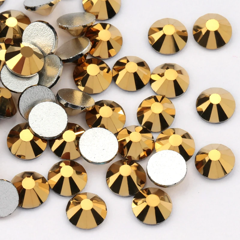 gold hematite Aurum SS16-SS30(1440 шт)/упаковка цветные стразы для дизайна ногтей с плоской задней поверхностью, не исправляющие клеевые Стразы для дизайна ногтей - Цвет: gold hematite