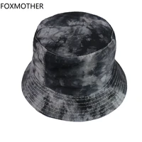 foxmother spring summer black purple tie dye bucket hat fishing caps mens womens 2021 new