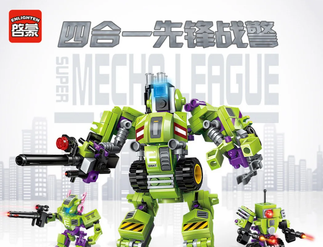 253 шт. Детский конструктор робот трансформер|Блочные конструкторы| |