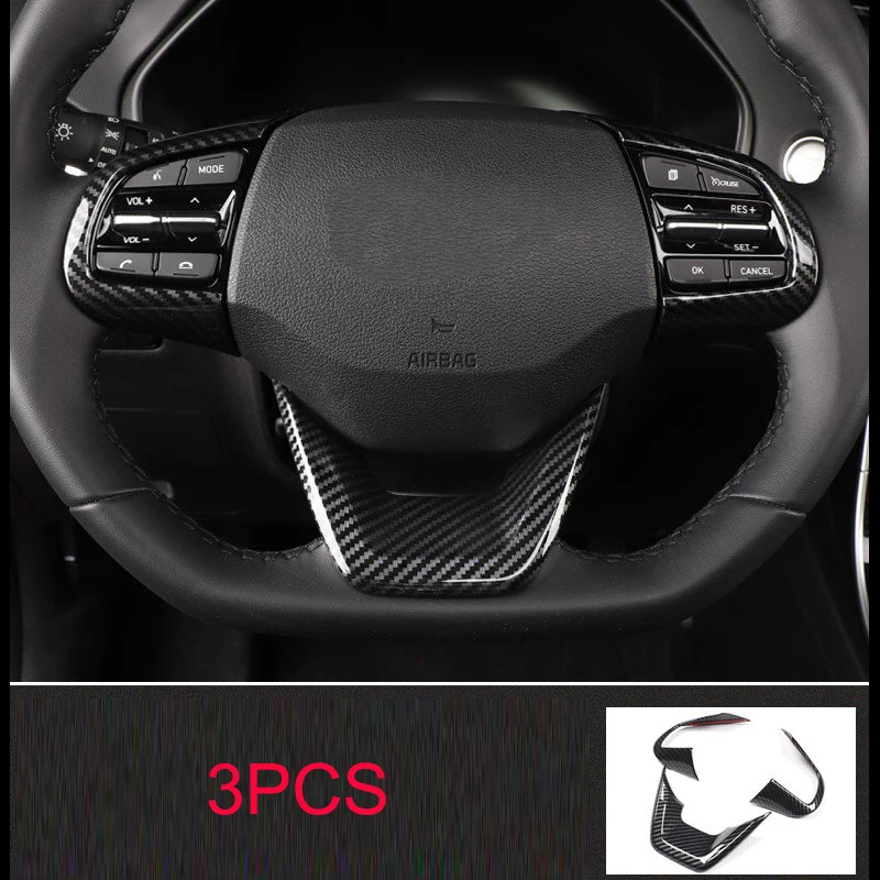 

Для Hyundai ix25 2020 углеродное волокно 3 шт. ABS крышка рулевого колеса автомобиля аксессуары для оформления автомобиля молдинги