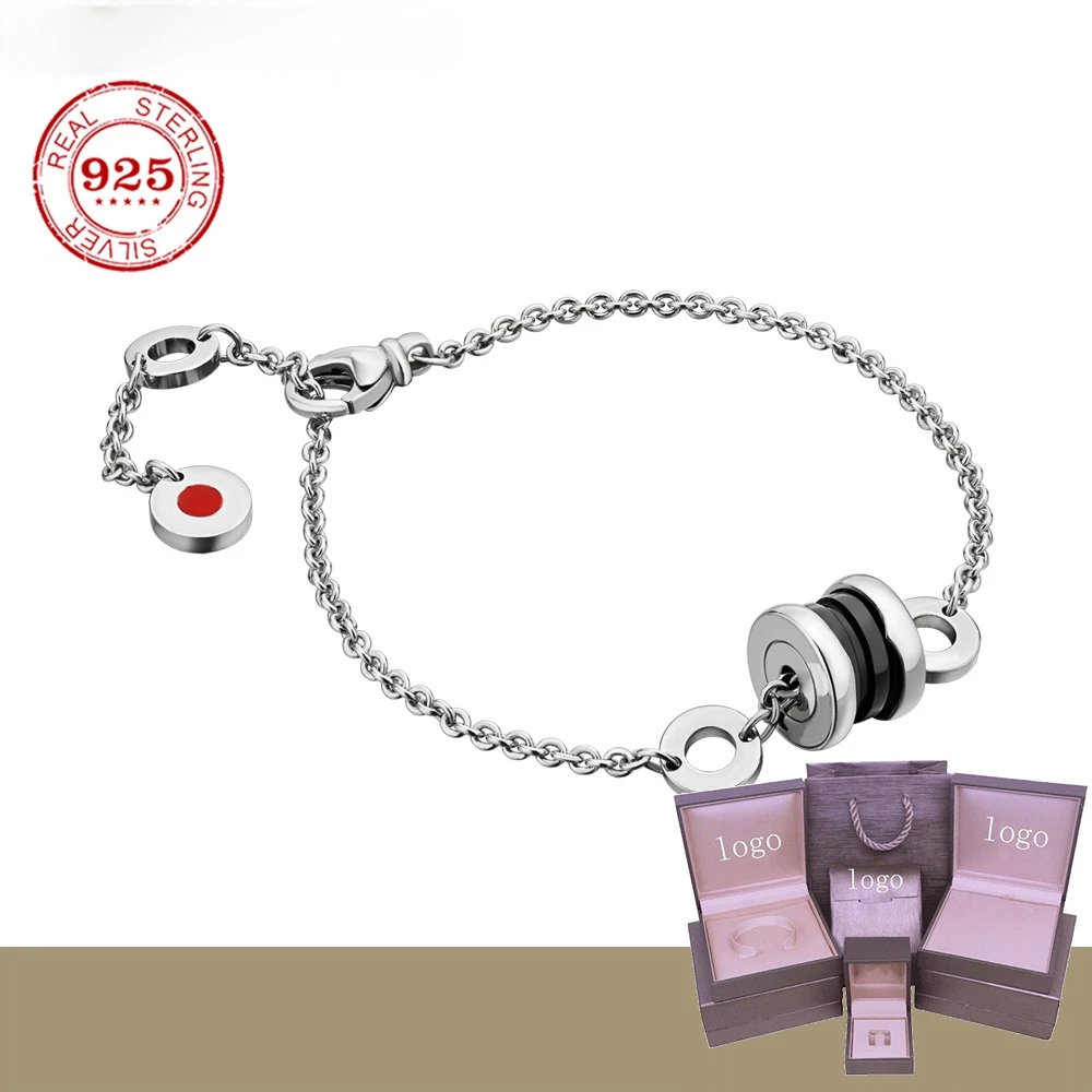 

RetroSen Classical Bracelet 925 Sterling Silver Fashion Personality Jewelry Party Decorationr for Couple Lovers Charm Bracelet