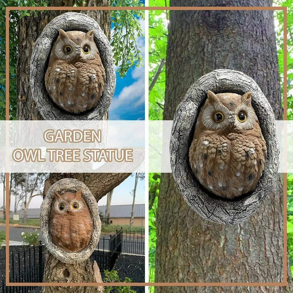 Статуэтка садовая в виде совы O6A2 полимерное украшение для офиса из каучука
