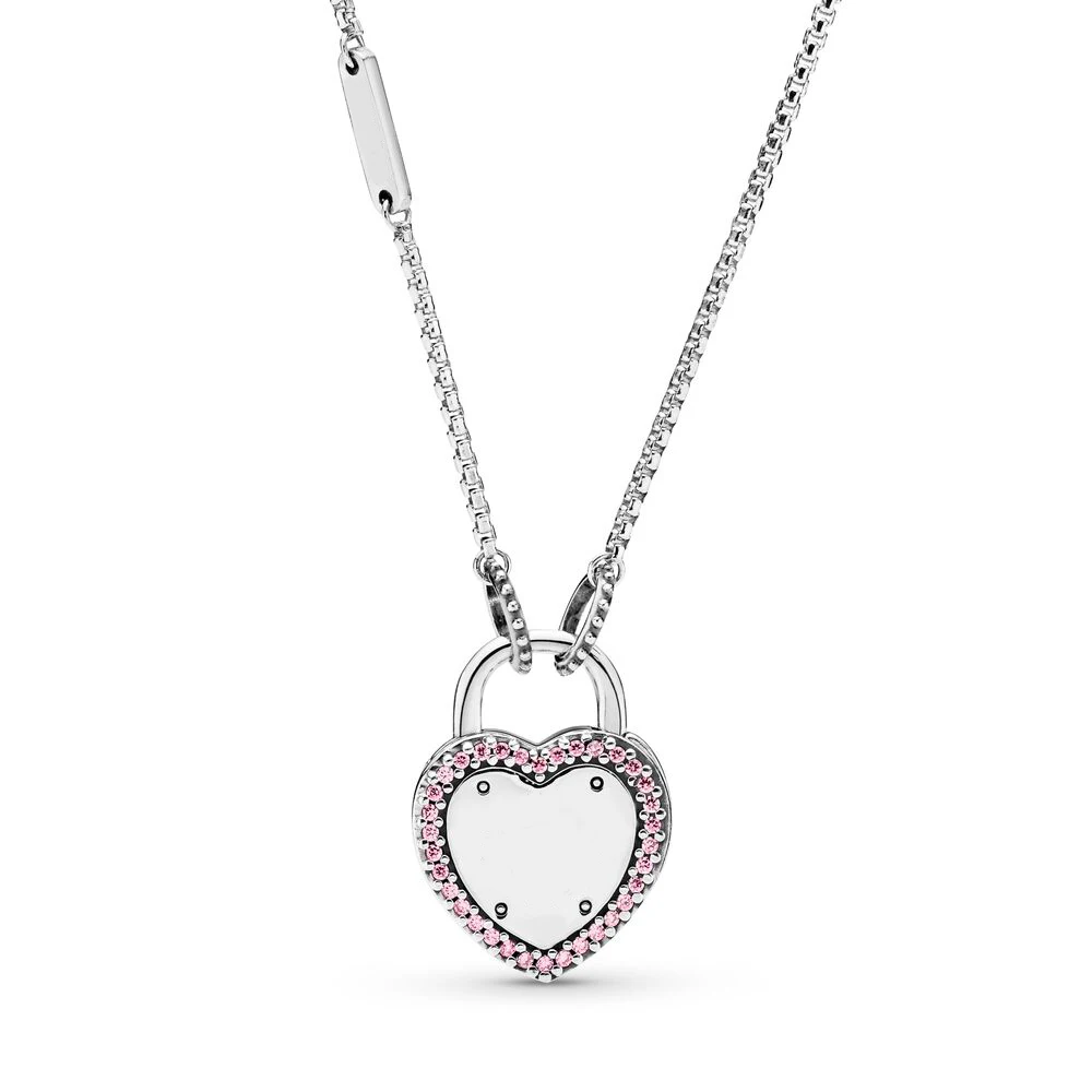 Authentic 925 Sterling Silver Lock Your Promise Fashion Pendant Necklace Fit Pandora Women Bead Charm Gift DIY Jewelry | Украшения и