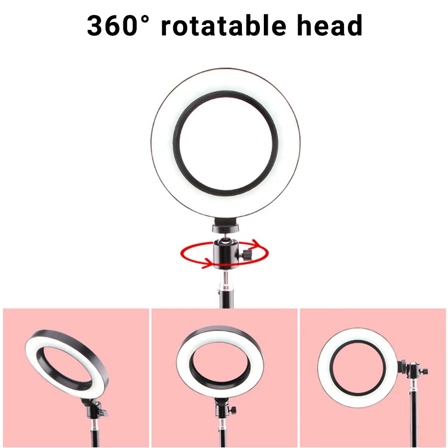 

MAMEN 16cm 26cm Selfie Ring Light with Phone Camera Holder Photography Lighting with 210cm Tripod Remote Control for Photo Video